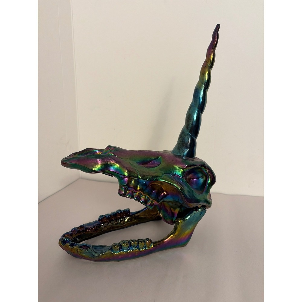 Crazy Bonez Unicorn Skull Unisex OS Iridescent Gothic Halloween Whimsigoth Decor